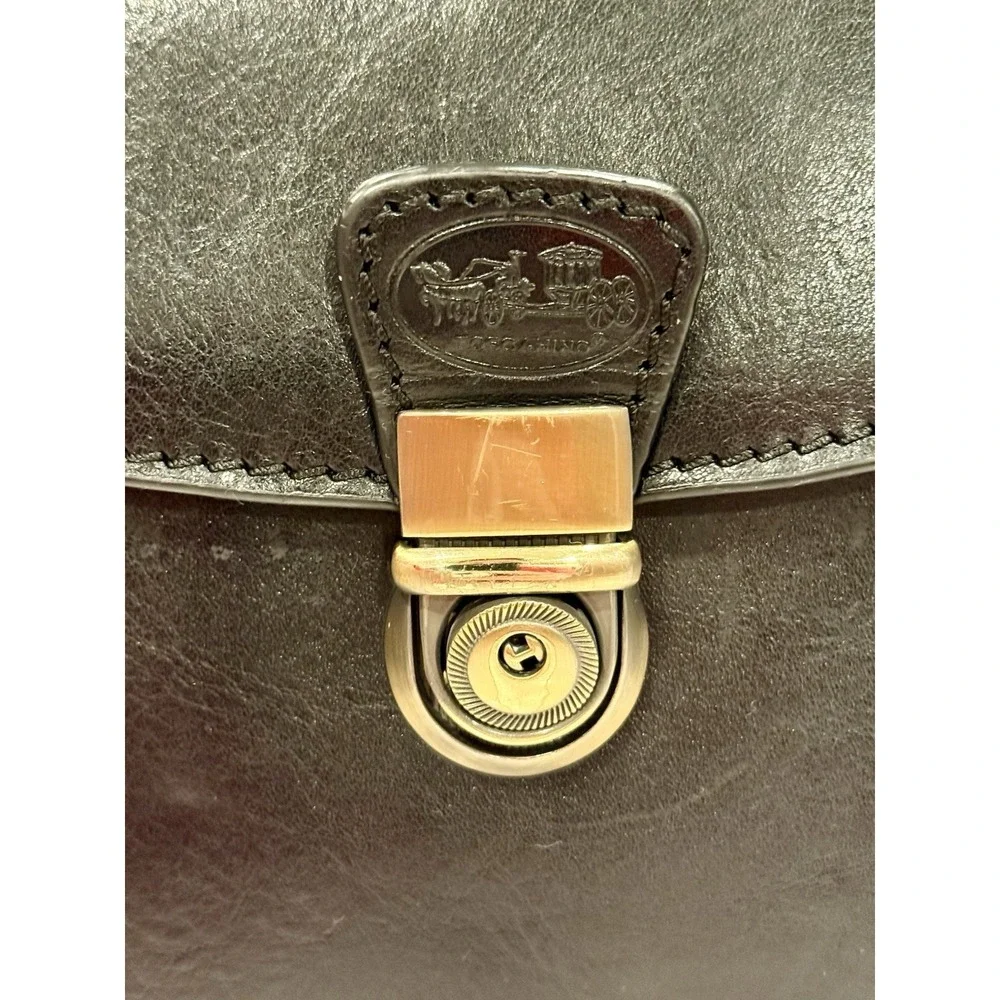 PORTAFOGLI PELLE TOSCANINO TRACOLLA LEATHER WALLET BORSA NERA BORSETTA CROSSBODY - Picture 2 of 16